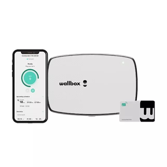 Зарядна станція Commander 2S Wallbox 32А 230В/400В 22 кВт біла з роз'ємом Тype 2 з кабелем 5м CMX2-0-2-4-8-S01