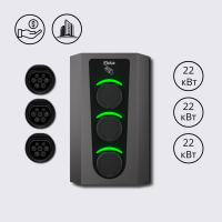Зарядна станція 3-портова Smart Wall 22+22+22 кВт розетка Type 2 + розетка Type 2 + розетка Type 2 SW366-S22-S22-S22 Octa Energy