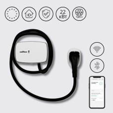 Зарядна станція Commander 2S Wallbox 32А 230В/400В 22 кВт біла з роз'ємом Тype 2 з кабелем 5м CMX2-0-2-4-8-S01