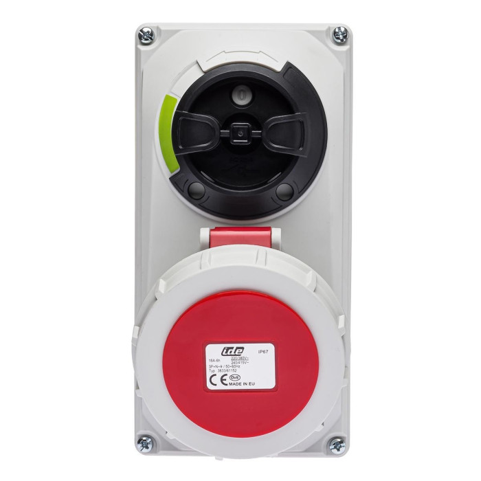 Розетка настінна з механічним блокуванням IDE MUNDIAL 3P+N+E 16A 200/346–240/415V IP67