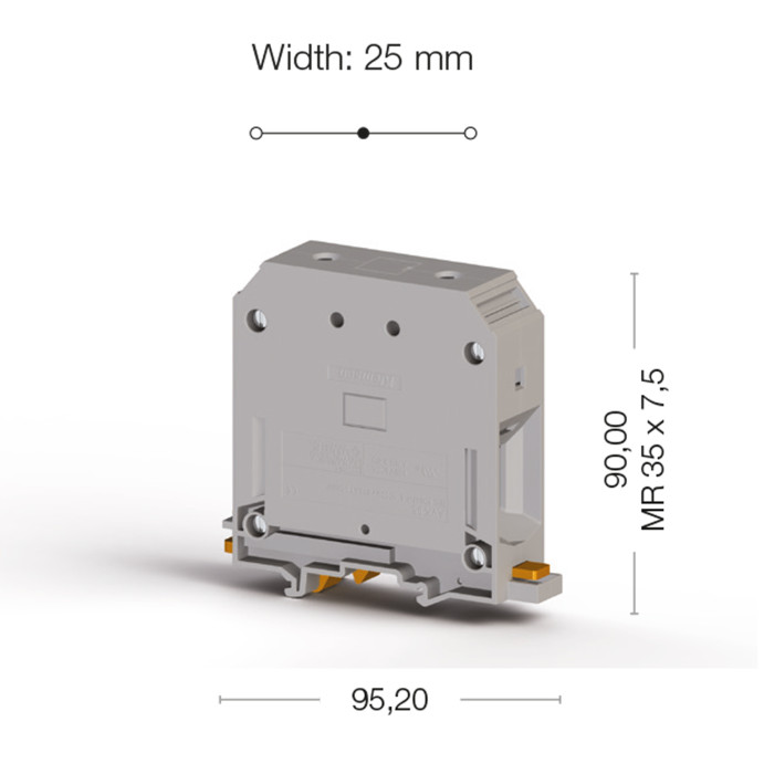 Клема Klemsan AVK 95 прохідна 95 мм сіра