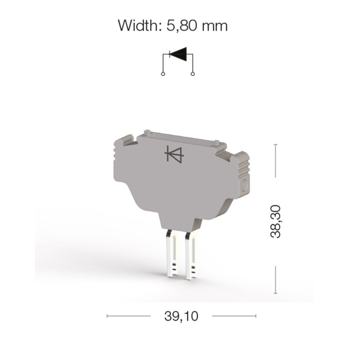 Тримач Klemsan AVK SKTD з діодом для клем AVK 2,5 F