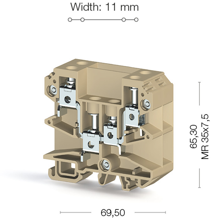 Клема Klemsan AYK 10/16 багатовивідна 16 мм бежева