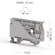 Клема Klemsan ASK 4 SLD 220V DC під запобіжник 6 мм сіра
