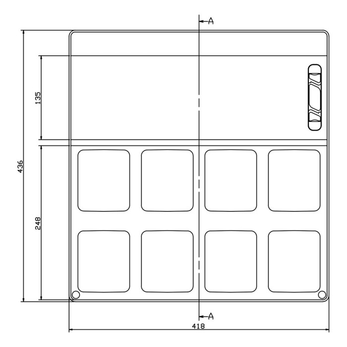 Настінний корпус для сил. розеток IDE з отвора STAR 1×18 MOD 436×418x147mm, IP65, шини N+PE