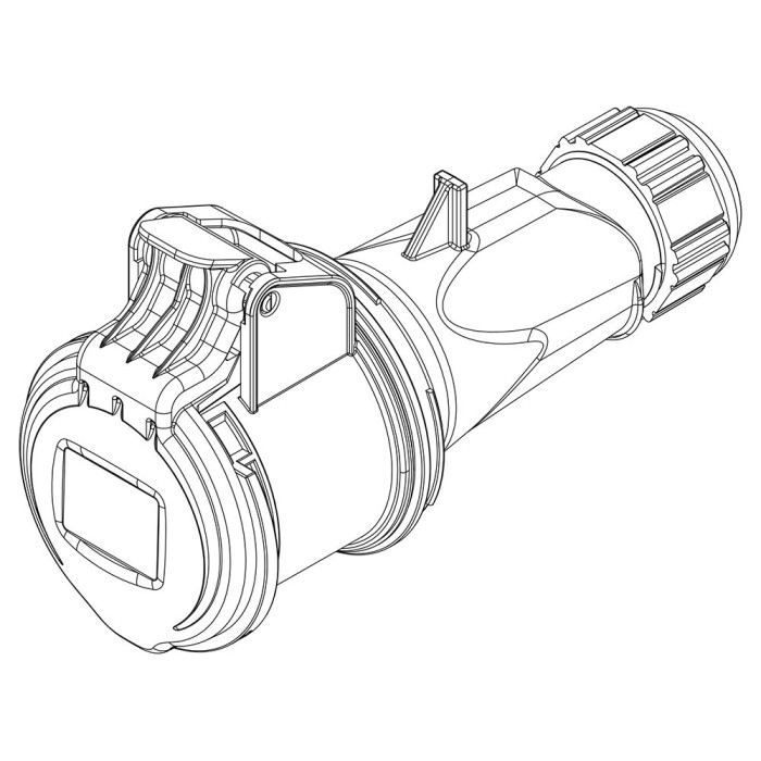 Розетка кабельна IDE MUNDIAL 2P+E 16A 200–250V IP44