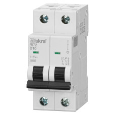 Модульний автоматичний вимикач ISKRA RI72 2P D10A 10kA