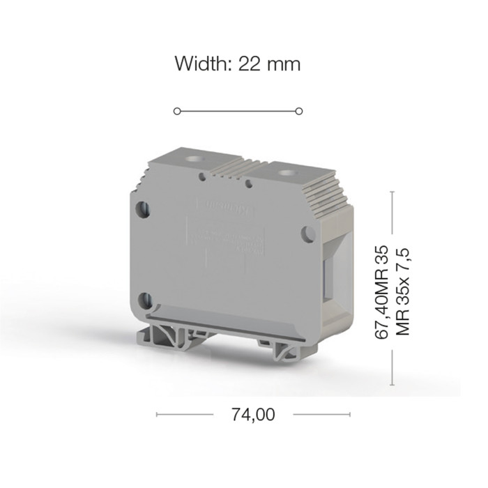 Клема Klemsan AVK 70 RD прохідна 70 мм сіра