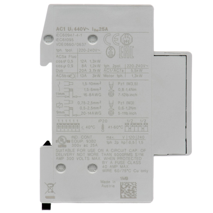 Модульний контактор Benedict R25 25A 220-240