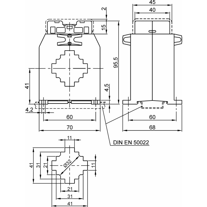 Трансформатор струму високоточний FRER TAC040 250A 40×10 250/5