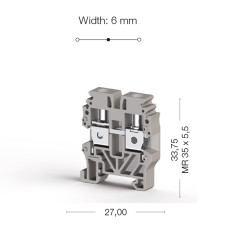 Клема Klemsan MVK 4 прохідна 4 мм сіра