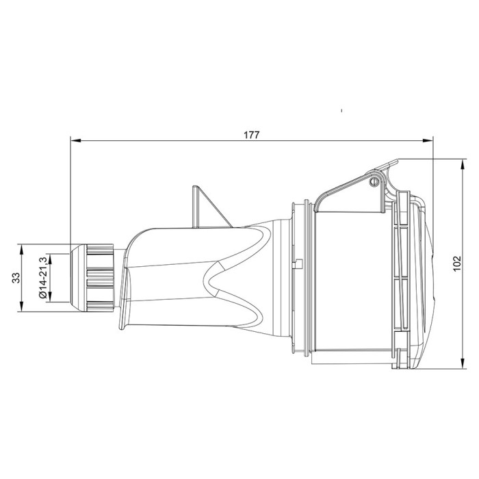Розетка кабельна IDE MUNDIAL 3P+N+E 32A 200/346–240/415V IP44