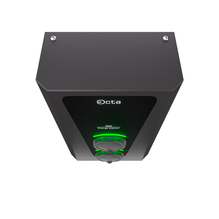 Зарядна станція 2-портова 14 кВт з розеткою Type 2 (1Ф) та розеткою Type 2 (1Ф) Wall Octa Energy W214-S-S