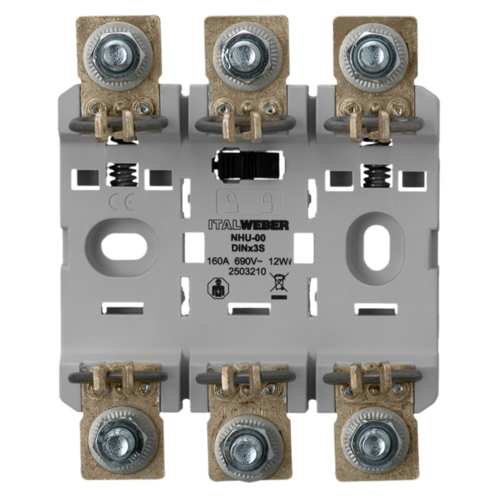 Тримач запобіжників Italweber NHU-00 DINx3S Kombi 160A 690V