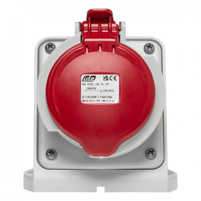 Розетка настінна IDE MUNDIAL 2P+E 32A 380–415V IP44