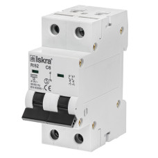 Модульний автоматичний вимикач ISKRA RI52 2P C6A 6kA