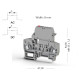 Клема Klemsan YBK SLD 24V DC  під запобіжник 4 мм сіра
