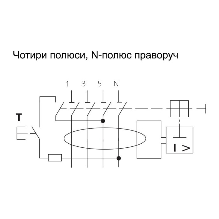 Пристрій захисного відключення ISKRA AFI4 63A 3P+N 0.03A