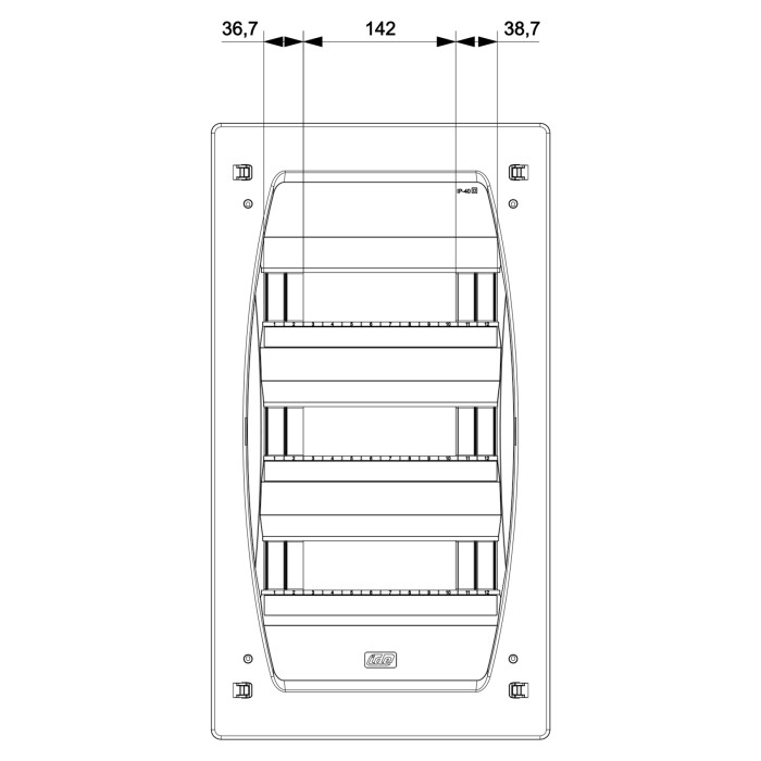 Корпус розподільчий IDE GOLD, 3×12 (36) модулі, прозорі двері, IP40