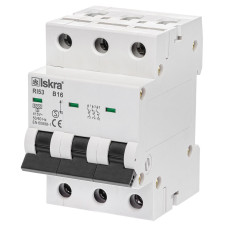 Модульний автоматичний вимикач ISKRA RI52 3P B16A 6kA