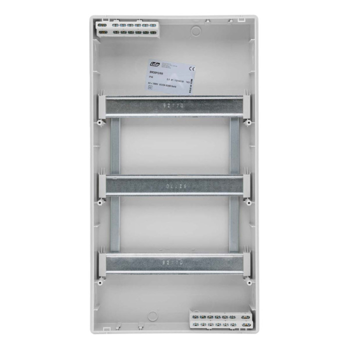 Корпус розподільчий внутр. IDE біле вікно ORO, 3×12 модуля 517×283x97, IP40, з шинами N і PE