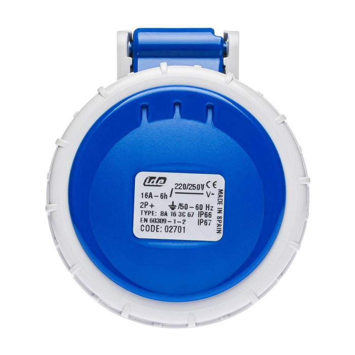Розетка кабельна IDE MUNDIAL 2P+E 16A 200–250V IP66-67