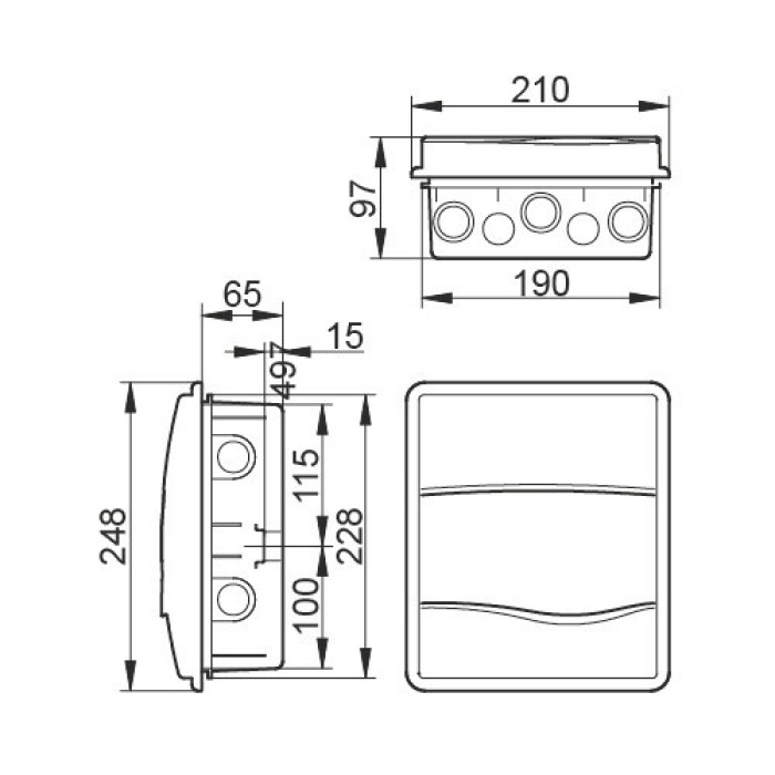 Корпус розподільчий внутр. IDE біле вікно ORO,1×8 модуля 248×210x97, IP40, з шинами N і PE