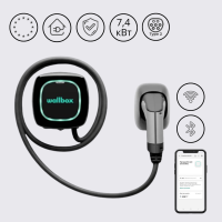 Зарядна станція Pulsar Plus Wallbox 32А 230В 7,4 кВт чорна з роз'ємом Тype 2 з кабелем 5м PLP1-0-2-2-9-002