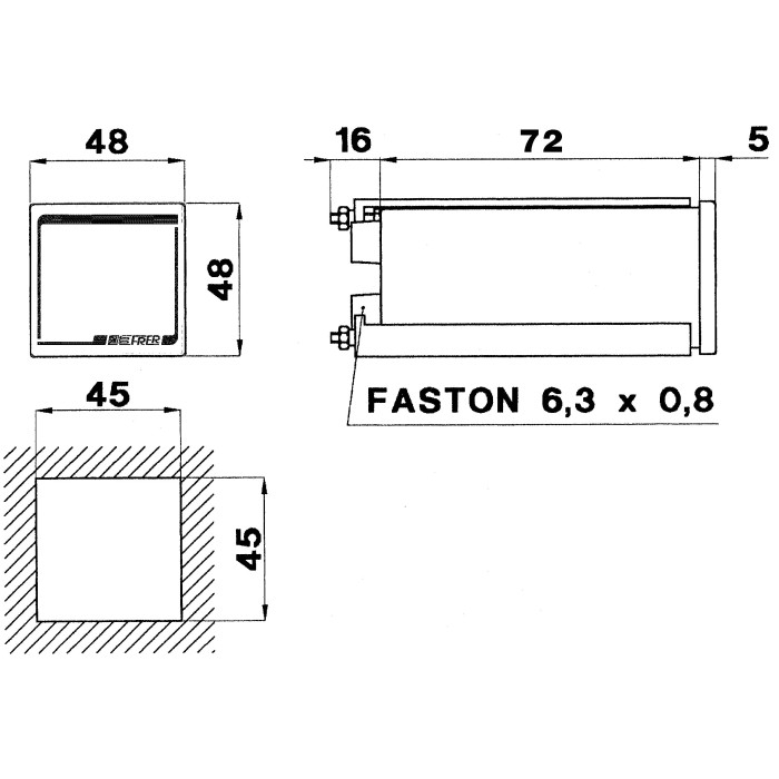 Вольтметр цифровий FRER D48 48×48 115–230 AC ±600V