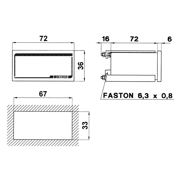 Частотомір цифровий FRER D76 72×36 115–230 AC 50-300V