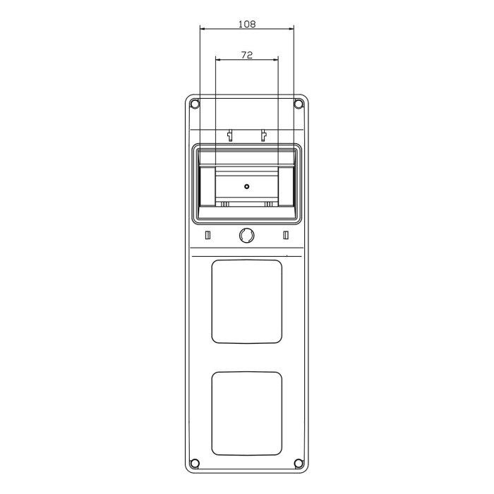 Настінний корпус для сил. розеток IDE з отворами STAR 1×6 MOD 436×142x137mm, IP65, шини N+PE