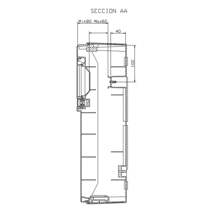Настінний корпус для сил. розеток IDE з отворами STAR 1×6 MOD 436×142x137mm, IP65, шини N+PE