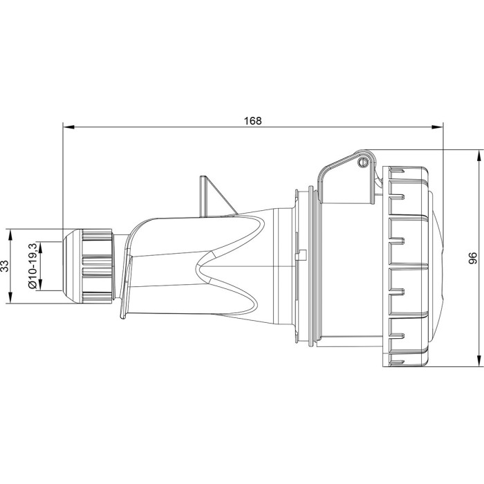 Розетка кабельна IDE MUNDIAL 3P+N+E 16A 200/346–240/415V IP66-67