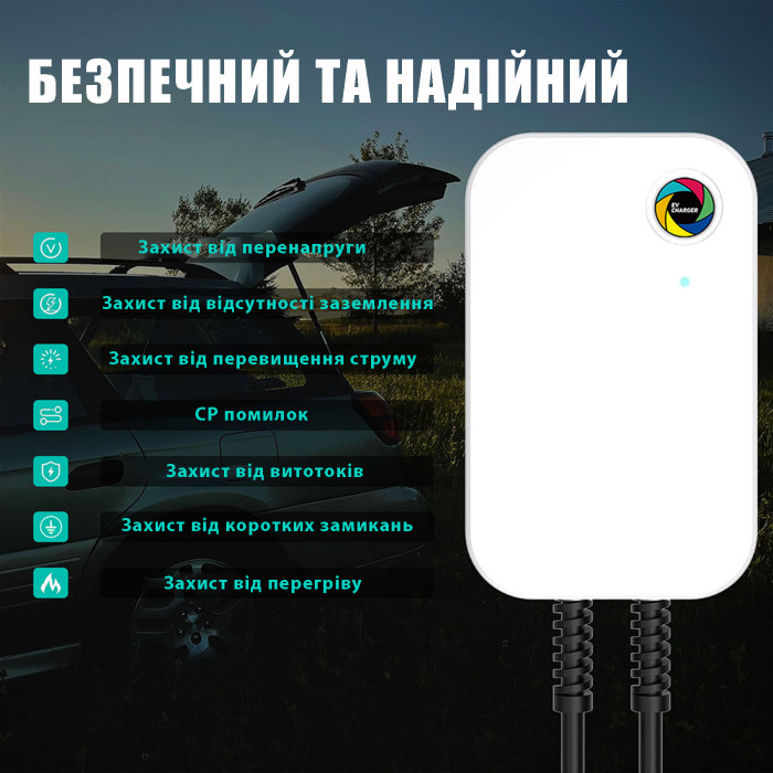 Зарядна станція WB20 Wissenergy 32А 230В 7,4 кВт біла з роз'ємом Тype GBT з кабелем 5м + APP