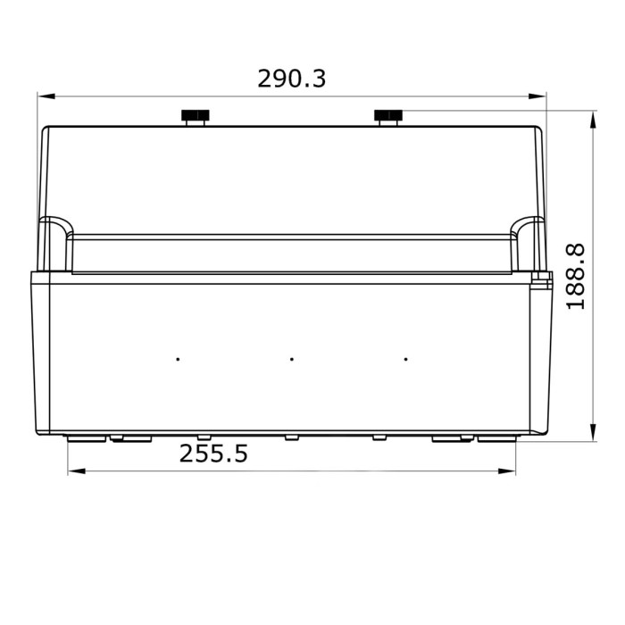 Настінний корпус для сил. розеток IDE PRYMA 2×13(36) MOD, 504×297x177mm IP67 з шинами N+PE