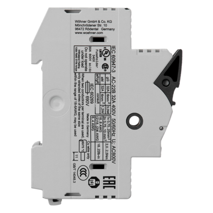 Утримувач запобіжників Woehner Ambus 10×38 2 р