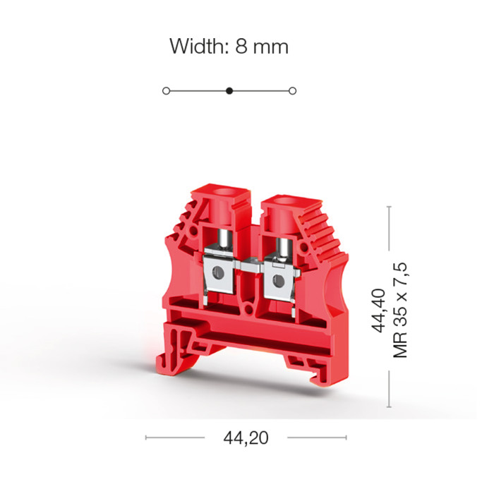 Клема Klemsan AVK 6 прохідна 6 мм червона