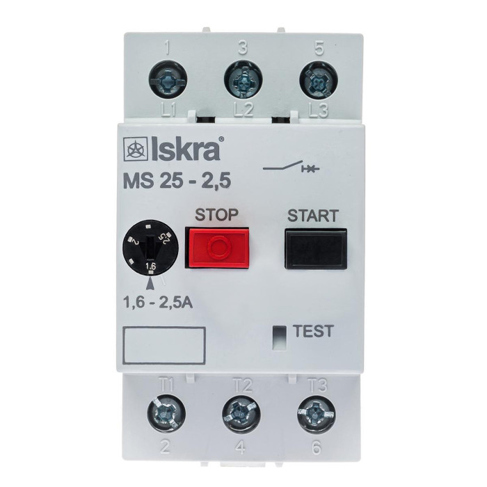 Автомат захисту двигуна ISKRA MS25 2,5A