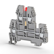 Клема Klemsan PIK 2,5 NLD 220 DC дворівнева 2.5 мм сіра