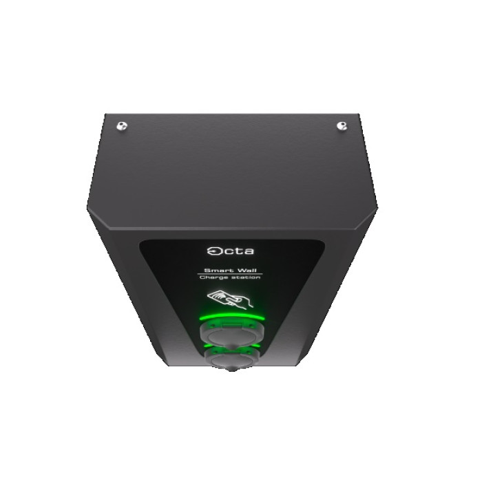 Зарядна станція 2-портова Smart Wall 7,4+7,4 кВт розетка Тype 2 + Тype 2 SW214-S-S Octa Energy
