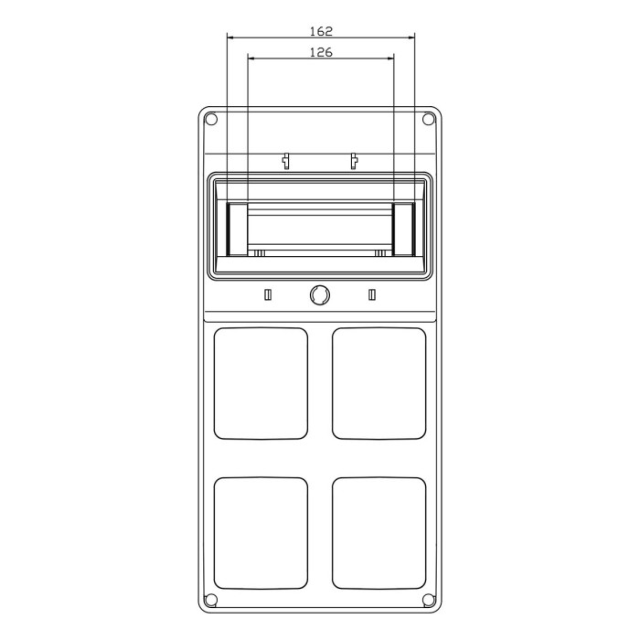 Настінний корпус для сил. розеток IDE з отворами STAR 1×9 MOD 436×210x137mm, IP65, шини N+PE