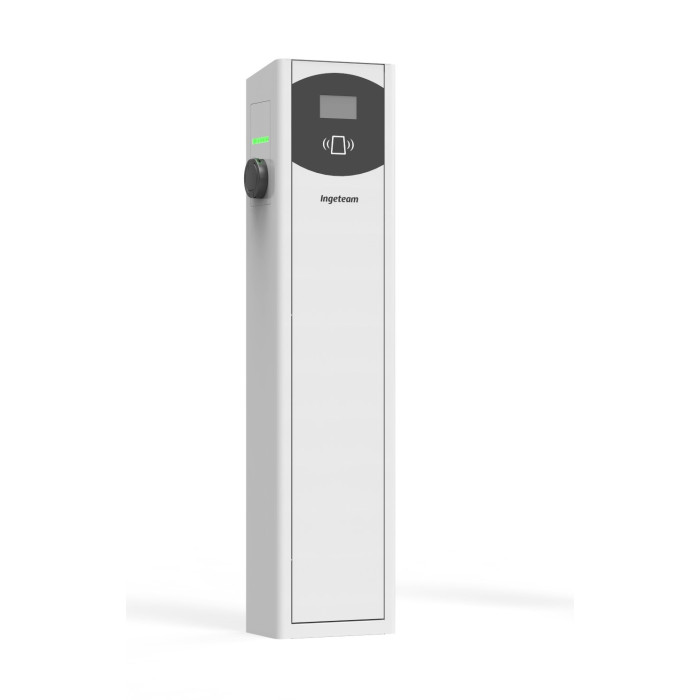 Зарядна станція 22+22 кВт з розеткою Тype 2 + роз`ємом Type 2 напольна Ingerev Fusion Street біла Ingeteam