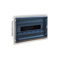 Корпус розподільчий вбудований IDE GOLD,1×18 модулі, прозорі двері, N/PE шина, IP40