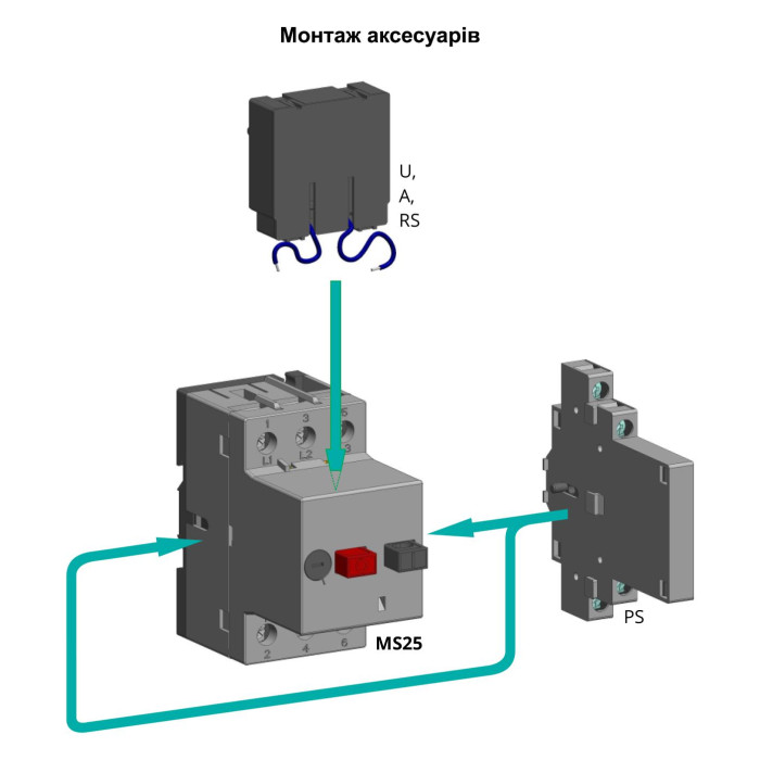Додатковий контакт ISKRA PS 11, 1NO+1NC для MS25