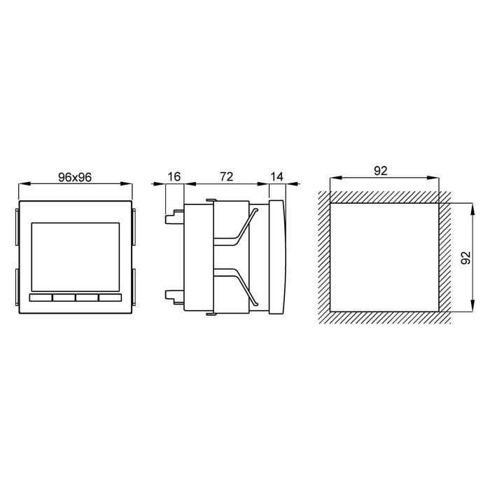 Аналізатор мережі FRER + 3 кот. Роговського d=200mm, RS485 Modbus RTU 80-260V AC/DC - 4VA/2W