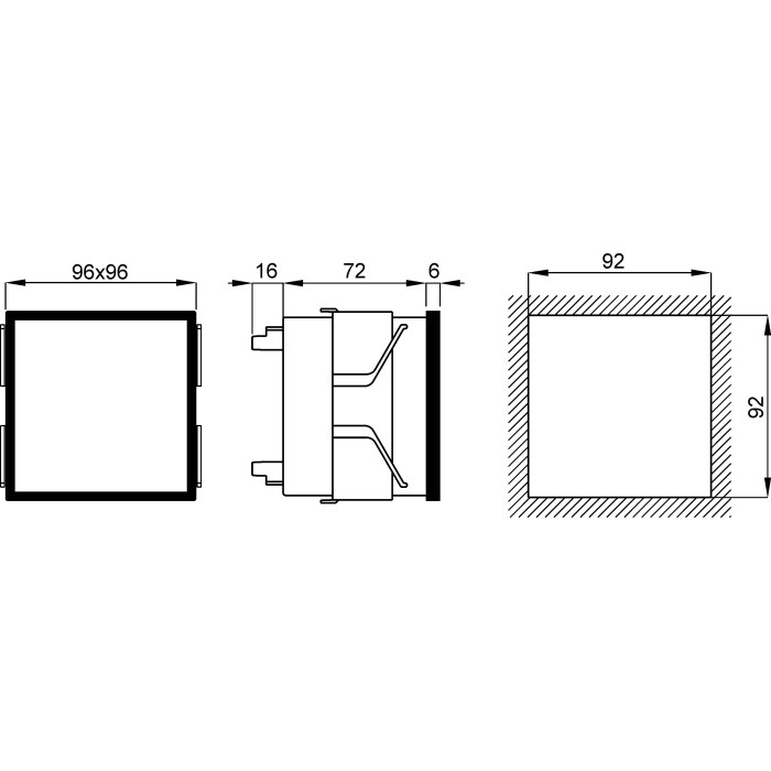 Аналізатор мережі щитовий 96×96mm FRER, 4 LED дісплея, 100-400V 1-5A RS485+Ethernet
