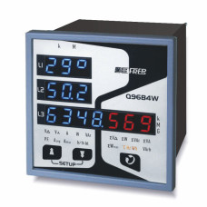 Аналізатор мережі щитовий 96×96mm FRER, 4 LED дісплея, 1-5A, живл.115-230V, 2 прогр. вих