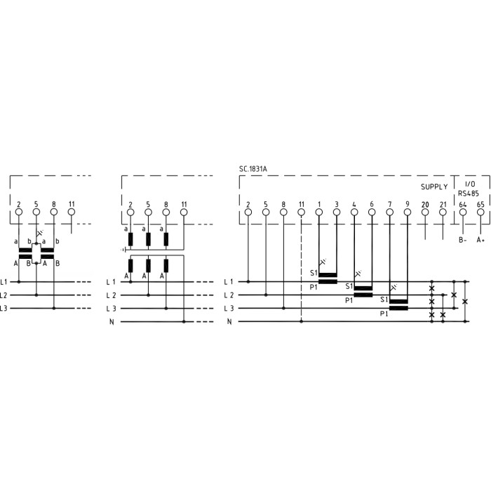 Аналізатор мережі модульний FRER NaNo 1-5A RS485