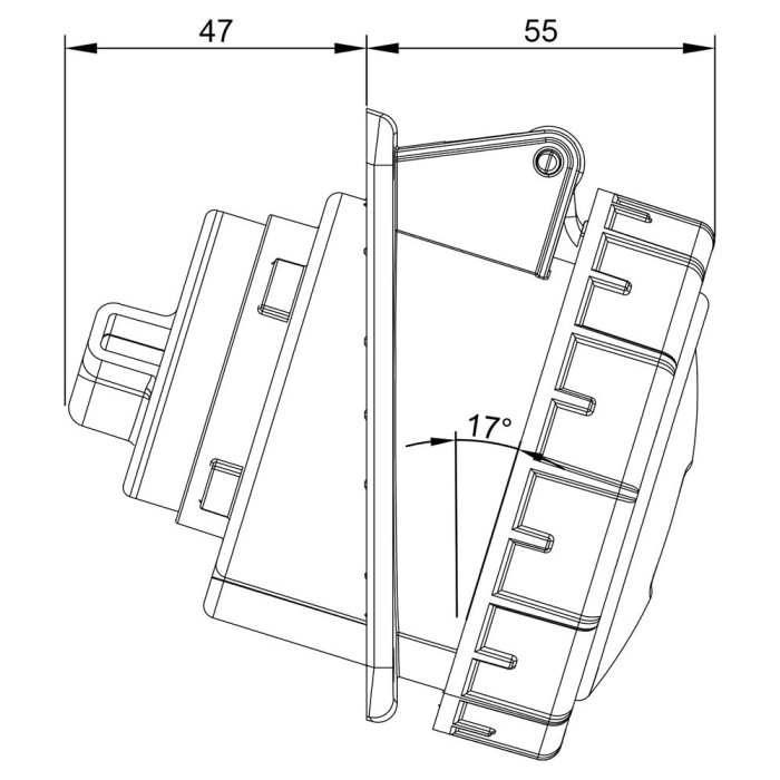 Розетка вбудована похила IDE MUNDIAL 3P+E 32A 380–415V IP66-67