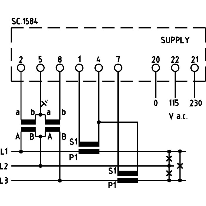Аналізатор мережі щитовий 96×96mm FRER, 4 LED дісплея, 100-400V 1-5A